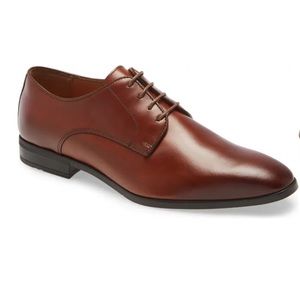 TED BAKER🔴TAN leather Plain Toe Derby men’s Sz 8.5